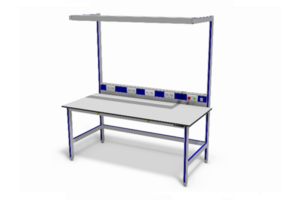 ESD-veilige assemblagetafel, verlichting en energiegoot