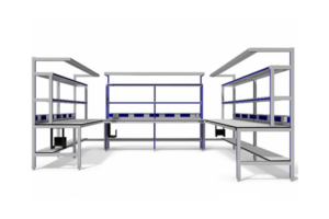 dubbele hoekopstelling ESD-veilig met opstanden