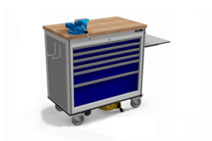 elektrisch aangedreven service trolley met schuifladekast