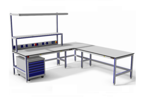 hoekopstelling, teruggesprongen staanders, energiegoot, ladeblok