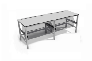 paktafel met gemonteerde rollenhouders