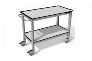 trolley met onderblad en rondom opstaande randen