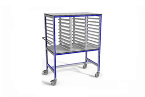 trolley t.b.v. het drogen van glasplaten