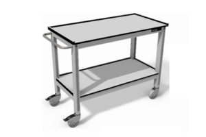 trolley met onderblad en rondom opstaande randen