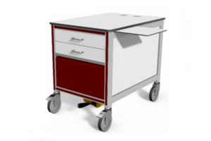 pc trolley met laden en uitschuifbaar muisplateau