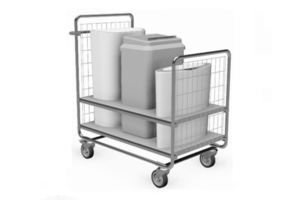 afvoertrolley afvalbakken (gezondheidszorg)