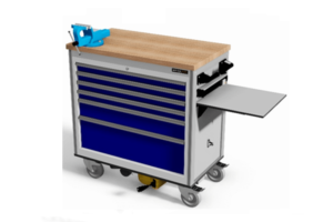 elektrisch aangedreven service trolley met schuifladekast