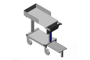 traploos in hoogte verstelbare archieftrolley met anti-slip opstap