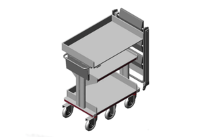 traploos in hoogte verstelbare archieftrolley met kleine draaicirkel