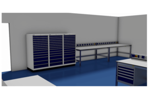 universitair ontwikkelings centrum kast- en tafelopstelling