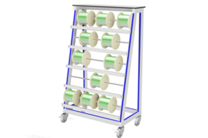 verrijdbaar haspelrek met meerdere haspels, op maat