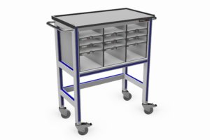 vakkentrolley met verschuifbare naambordjes