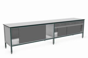 dubbele schuifdeurenkast van twee zijden benaderbaar