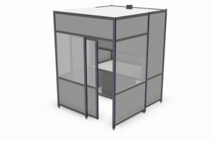 afsluitbare weegcabine met stofafzuiging