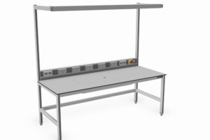 werkblad met ingebouwde RVS-spoelbak incl. afdekplaat