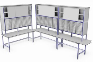 postkamer opstelling met schuifdeuren en vakken